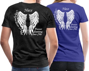 Niece Guardian Angel Shirt Loss of Niece Tee Niece Angel Wings Niece Memory Niece Sympathy Niece Funeral Niece Memorial Niece Angel