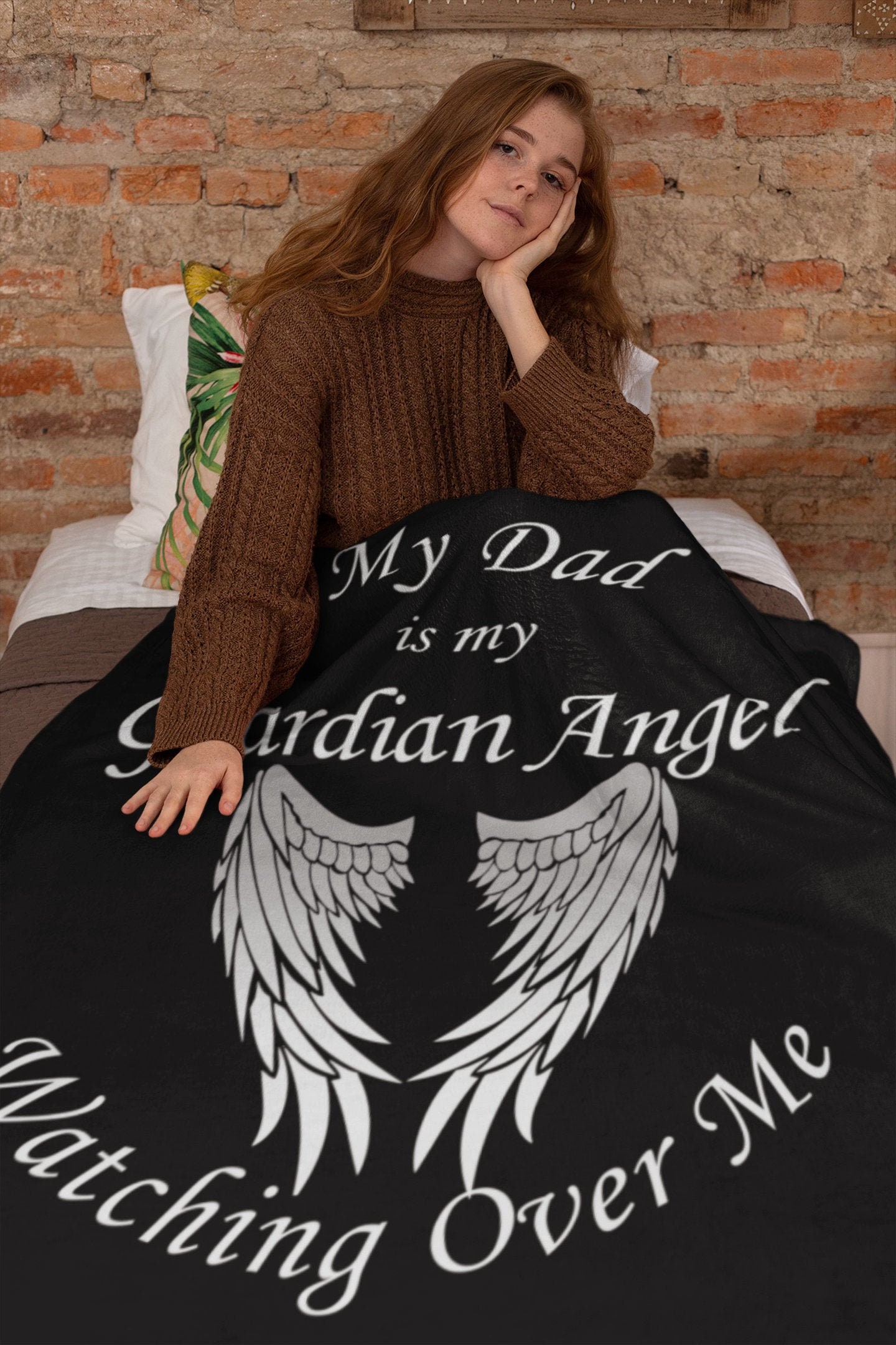 Dad Guardian Angel Blanket Dad Memorial Blanket Loss of Dad Etsy