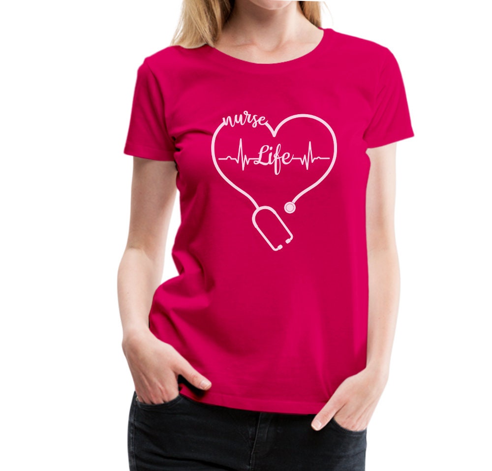 Women Nurse Shirts Nursing Life Letter Short Sleeve Register Nurses Inspirational Tee