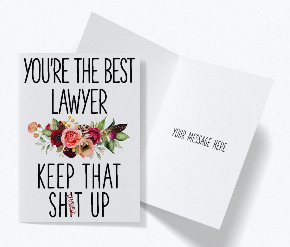 Lawyer Birthday Card Greeting Card for Lawyer You're the Etsy