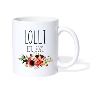 Future Lolli Est Mugs Pregnancy Reveal To Grandma New Grandparents Personalized Mugs Pregnancy Announcement Grandma To Be Lolli