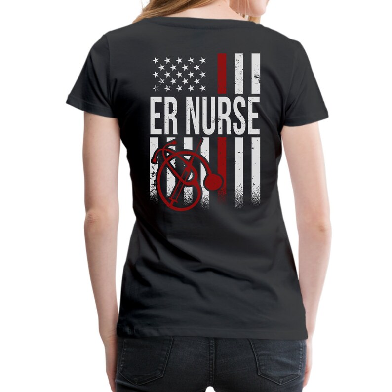 ER Nurse Shirt - Emergency Room Nurse Flag Shirt, Nurse T-Shirt, Nurse Gift afbeelding 4