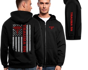 Trauma RN Personalized Zip Up Hoodie