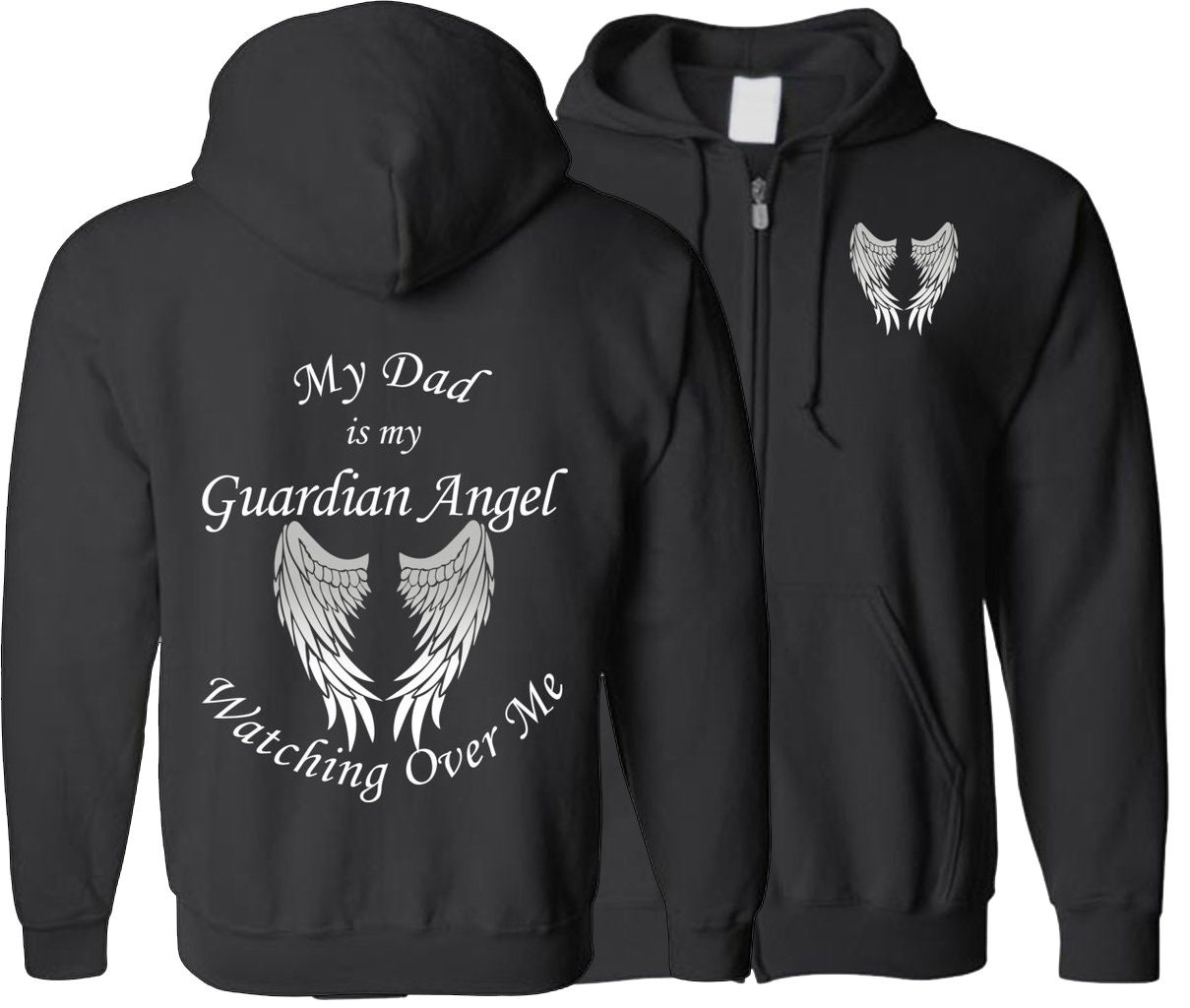 Dad Guardian Angel Zipper Hoodie My Dad Is My Guardian Angel | Etsy