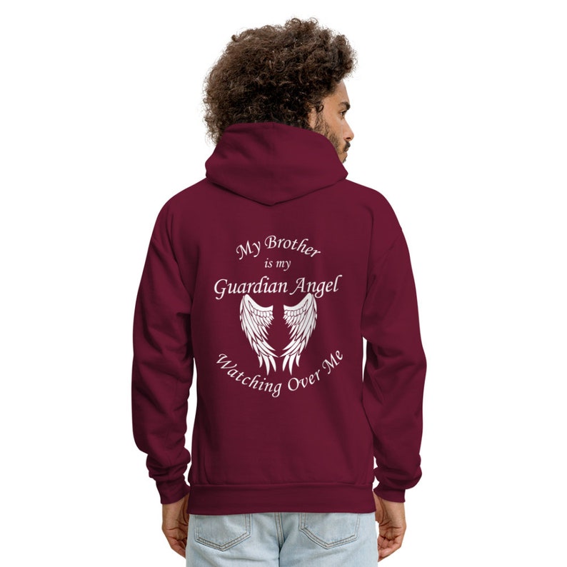 Brother Guardian Angel Hoodie: In Loving Memory Burgundy