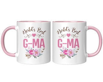 Worlds Best G-Ma Mug, G-Ma Gift, Best G Ma Mugs, G Ma Ceramic Coffee Cup, Mothers Day Grandma Grandmother, Wife Mom G Ma Personalized Custom