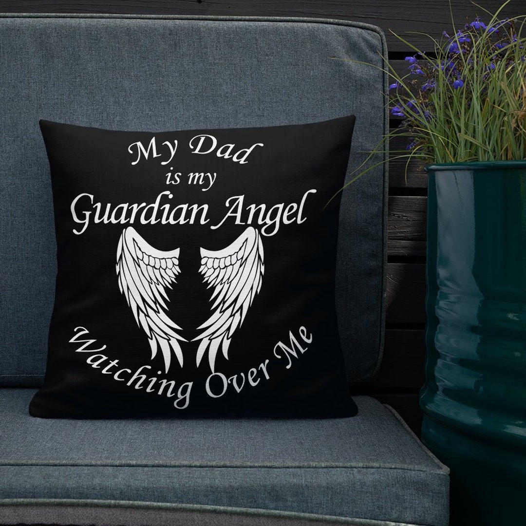 Dad Guardian Angel Pillow With Cover for Loss of Dad Memorial Sympathy