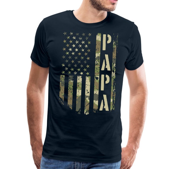 American Flag Camouflage Papa Shirt 