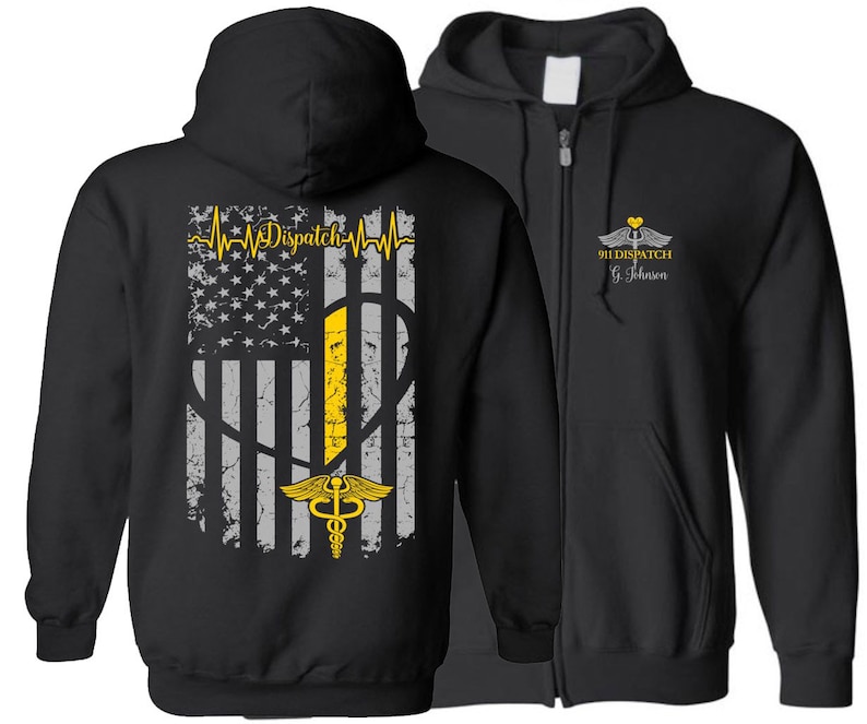 911 Dispatch Flag Zipper Hoodie Dispatch Gifts for Her Etsy