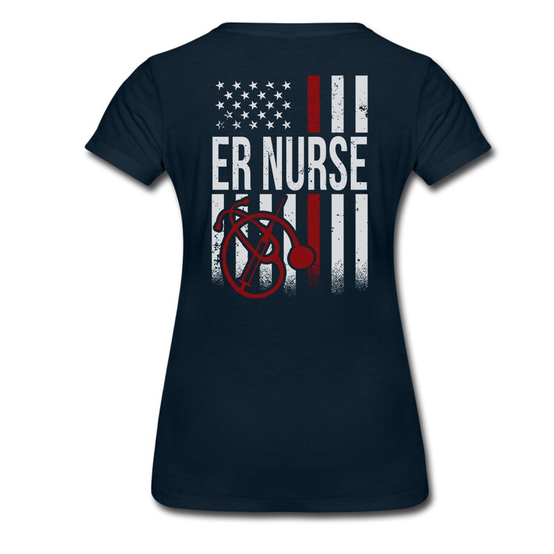 ER Nurse Shirt - Emergency Room Nurse Flag Shirt, Nurse T-Shirt, Nurse Gift afbeelding 6