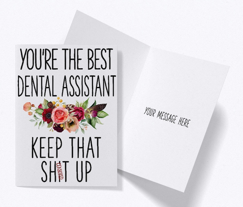 Thank You Card for Dental Assistant Greeting Card for Dental Etsy