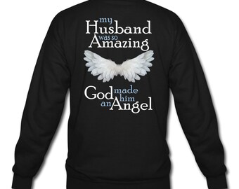 Sudadera con alas de ángel para conmemorar la pérdida de un esposo