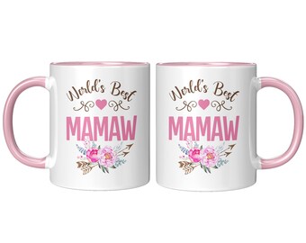 Worlds Best Mamaw Mug, Mamaw Gift, Best Mamaw Mugs, Mamaw Ceramic Coffee Cup, Mothers Day Grandma Grandmother, Wife Mom Mamaw Personalized