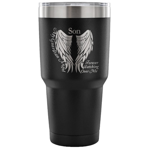 Loss of Son Guardian Angel Tumbler Memorial Son Tumbler Sympathy Grief  Memory Condolence Bereavement Funeral Watching Over Me Gift Idea 