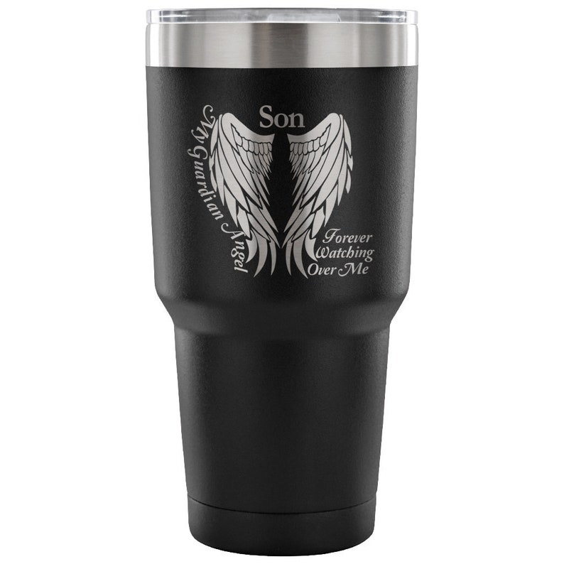 Loss Of Son Guardian Angel Tumbler Memorial Son Tumbler Sympathy Grief Memory Condolence Bereavement Funeral Watching Over Me Gift Idea image 1