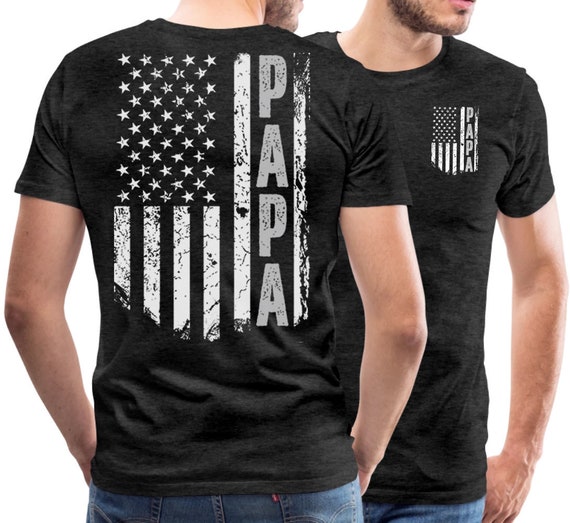 American Flag Papa Shirt Fathers Day 