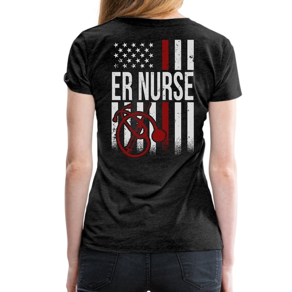 ER Nurse Shirt - Emergency Room Nurse Flag Shirt,  Nurse T-Shirt, Nurse Gift