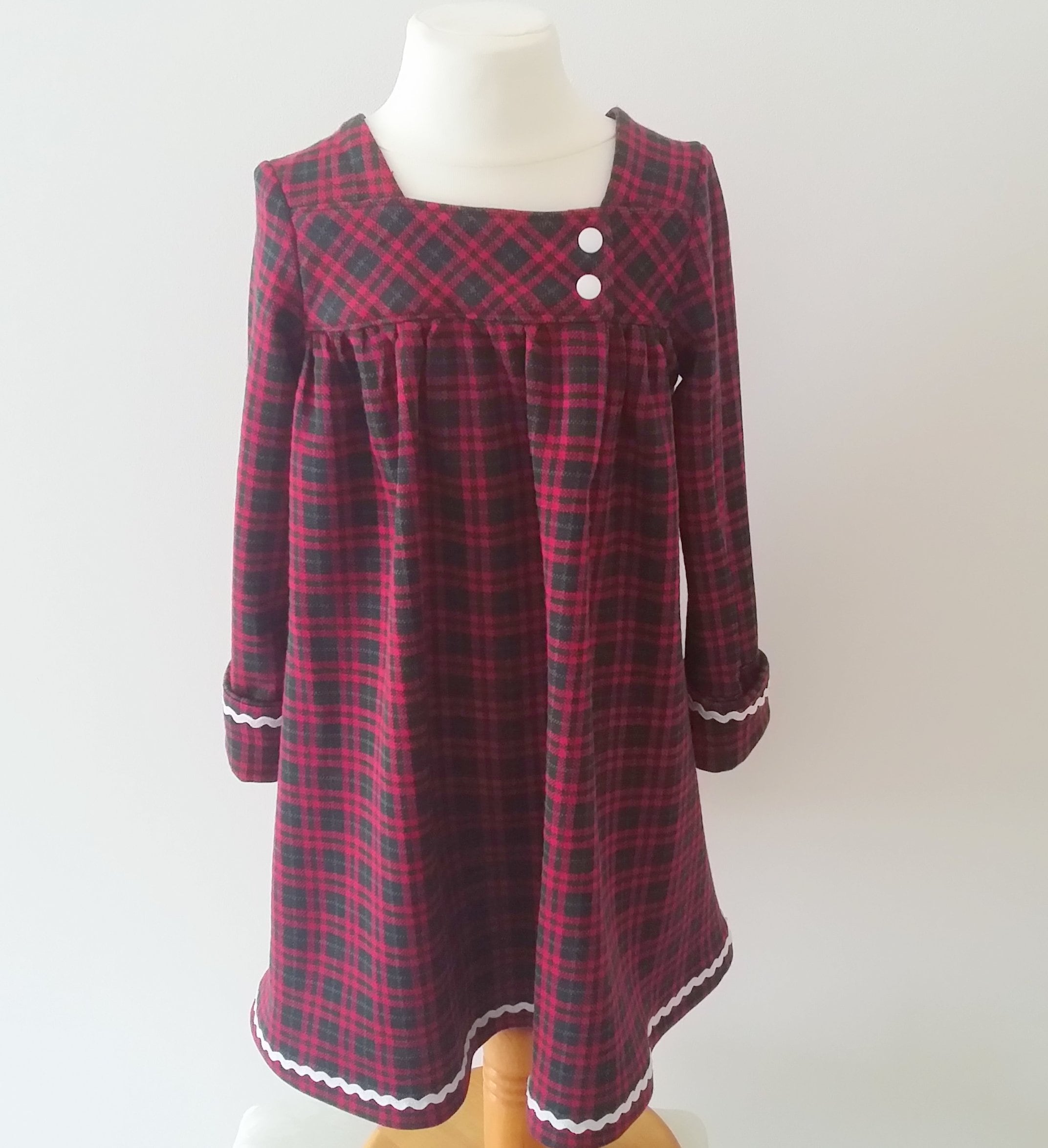 Girl s Tartan Check Dress Jersey
