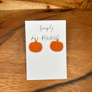 Pumpkin Polymer Clay Stud Earrings