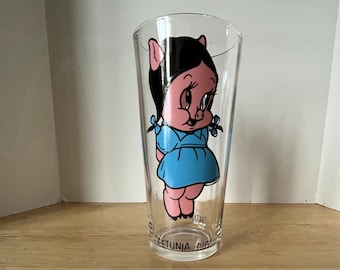 1973 Petunia Pig Pepsi Warner Brothers Drinking Glass