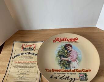 Boy on Cereal Box On Sale 1986 Kelloggs Nostalgia Collection 8.5 inch Collectible Plate Series #1
