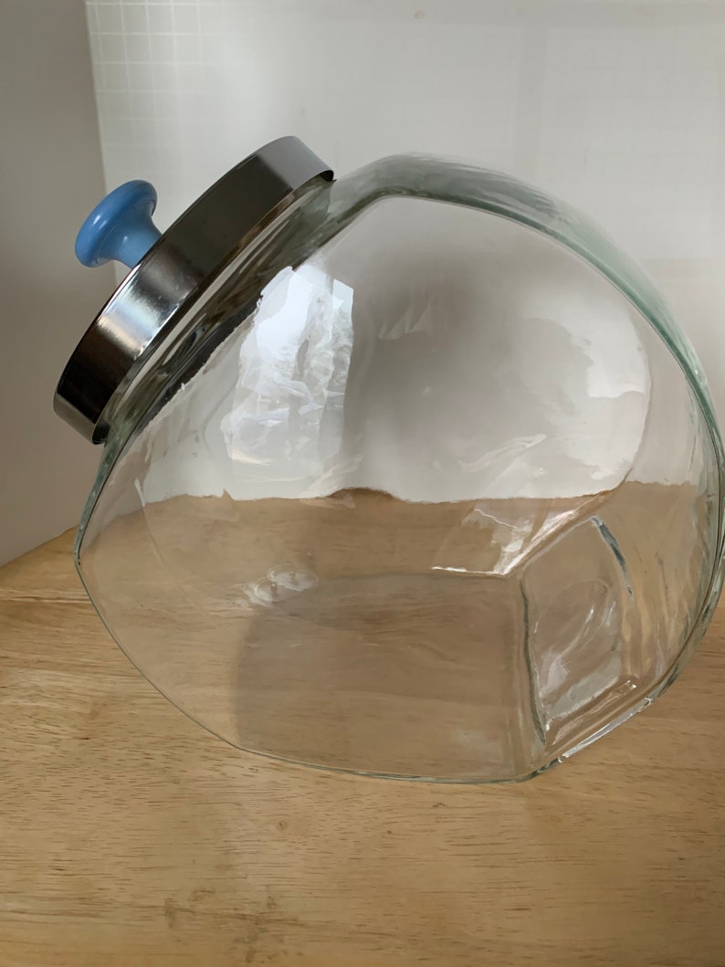 Glass tilt glass canister/jar with top Etsy
