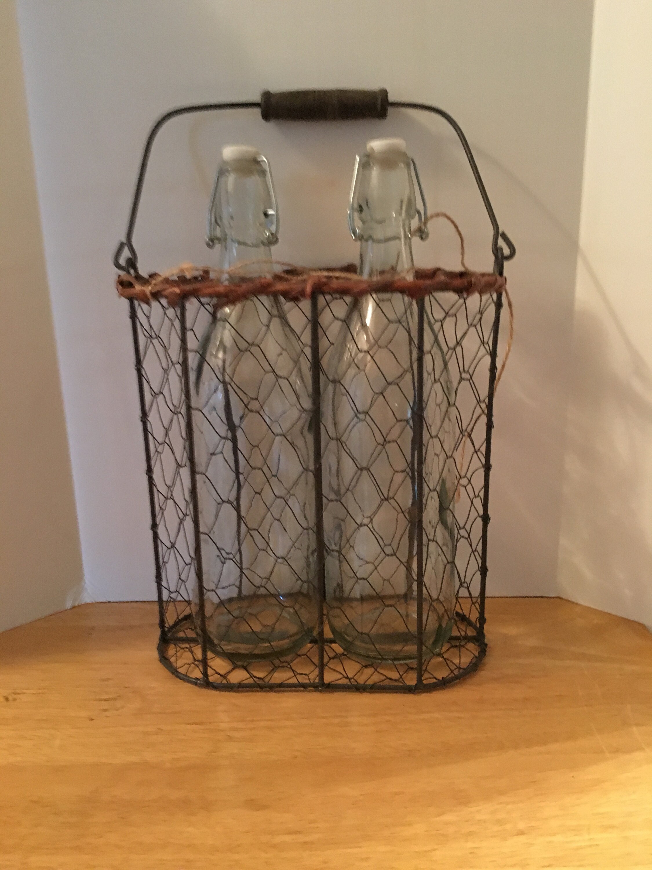 oil and vinegar bottles with holder