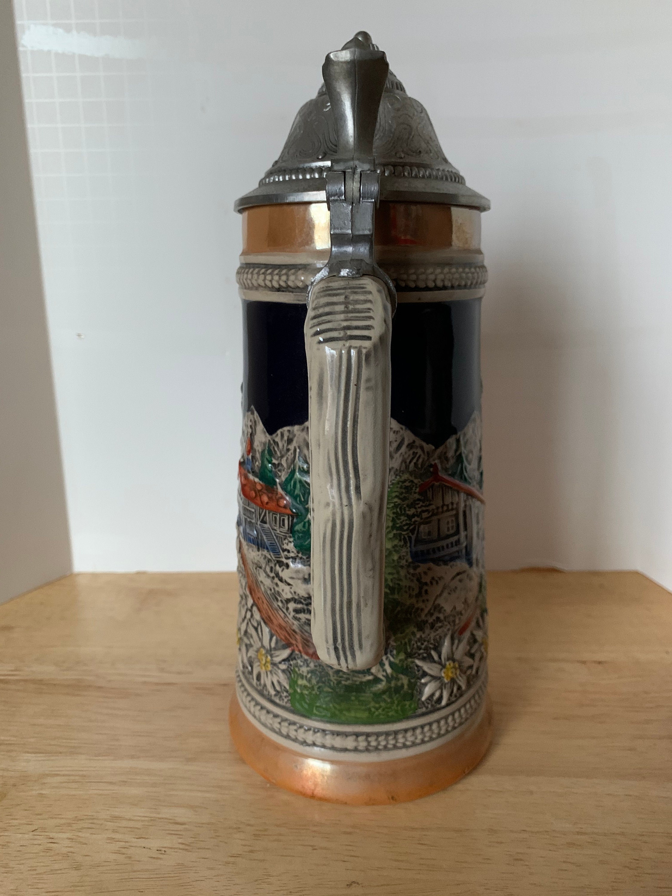Vintage original Gerz lidded German beer stein