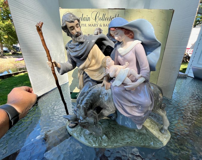 Joseph, Mary and the Baby Jesus Sculpture by Classic Treasures with original box and packing