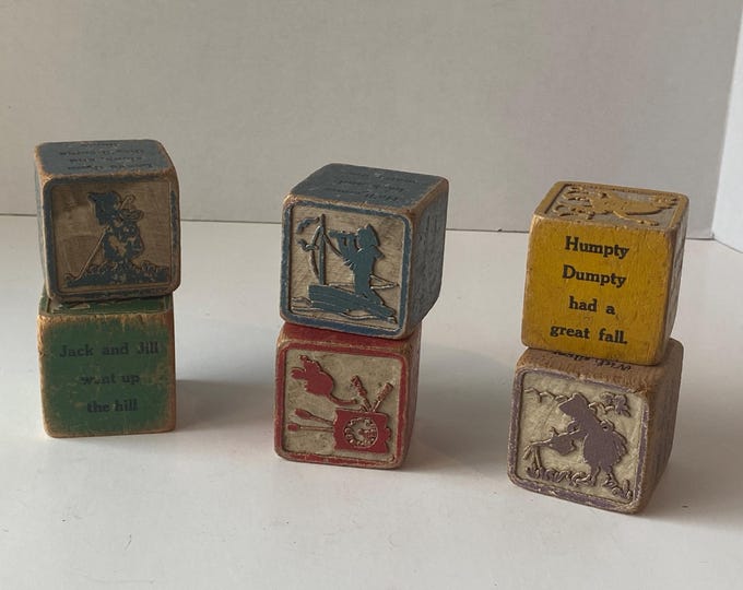 Choice of Vintage Nursery Rhyme 2" square Stacking Blocks
