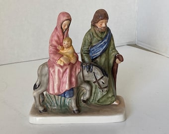 Hummel Holy Family Jesus -Joseph, Mary and the Baby Jesus on Donkey #HX 239 TMK 5