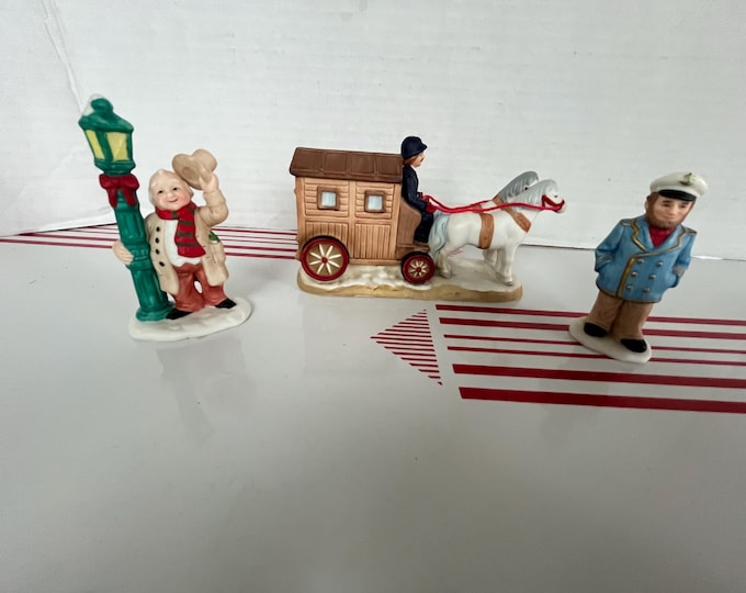1980's -1990's Lefton Colonial Village 3 different character figurines