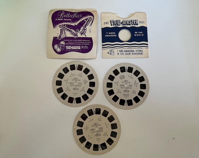 1955 Sawyer view master Butterflies of North America 3-reel set