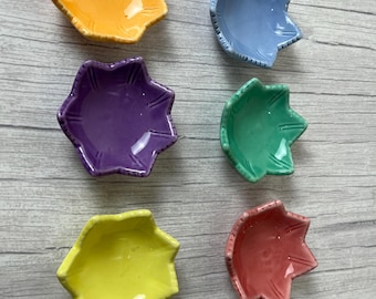 6 MCM pastel Ring/trinket Dishes