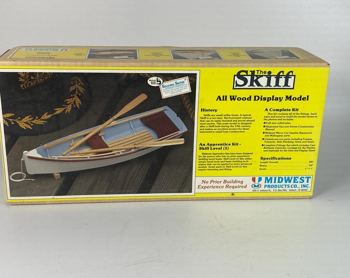 1989 "The Skiff" all wood model kit #967 by Midwest Productions  1:12 scale - Skill Level 1
