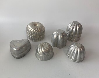 27 Piece Set of Vintage Aluminum Small Cake, Jello, Tarts, Baking Molds