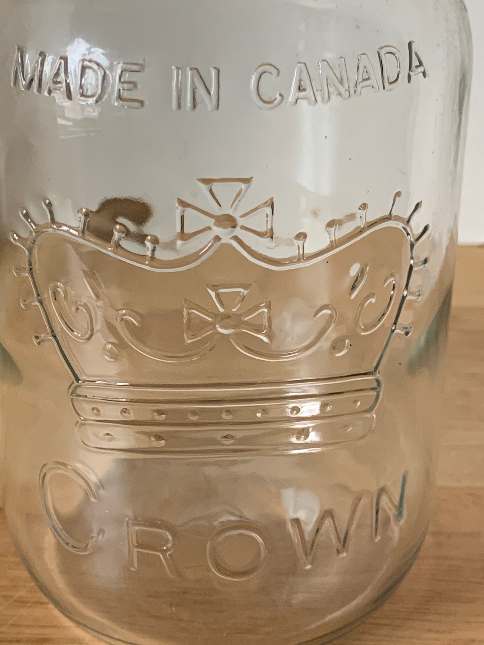 Vintage Crown Clear Imperial Pint Size Mason Jar With Original Etsy