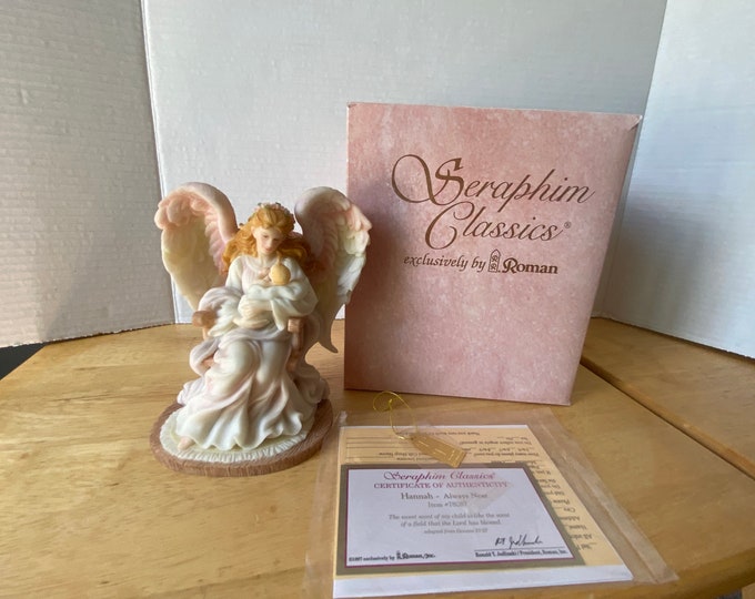 Seraphim Angel Hannah "Always Near" Angel in Rocking chair cradling baby  with original box and COA