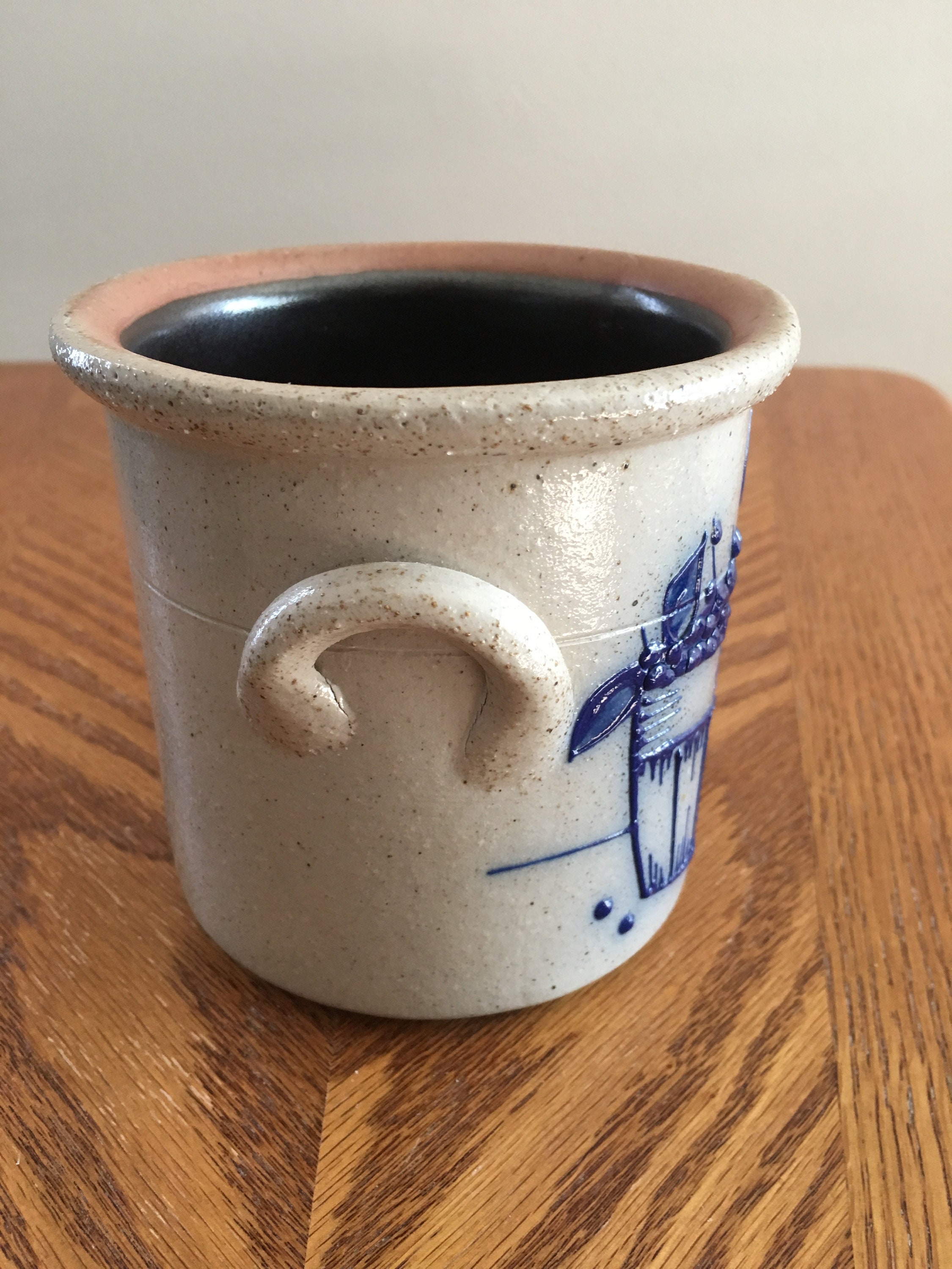 Salmon Falls Pottery Salt Glaze Blueberry crock