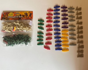 201 Piece Set of 1"  War Plastic Soldiers by Mannix - New in Bag, Ships and Trains