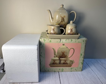 6 Piece Bunny Patch tea set in original box