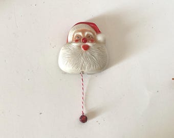 1950s Light Up Vintage Plastic Santa  - Nose Lights up when string is pulled