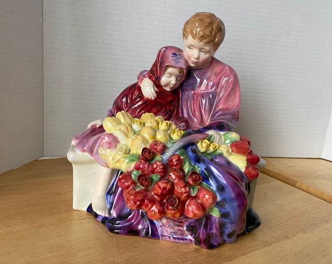 1929-1932 Royal Doulton "The Flower Seller's Children" Early Edition Porcelain Figurine HN 1342