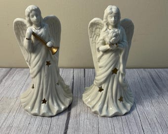 Porcelain angel tea light candle holder sculptures choice