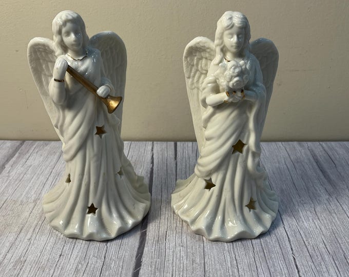 Porcelain angel tea light candle holder sculptures choice