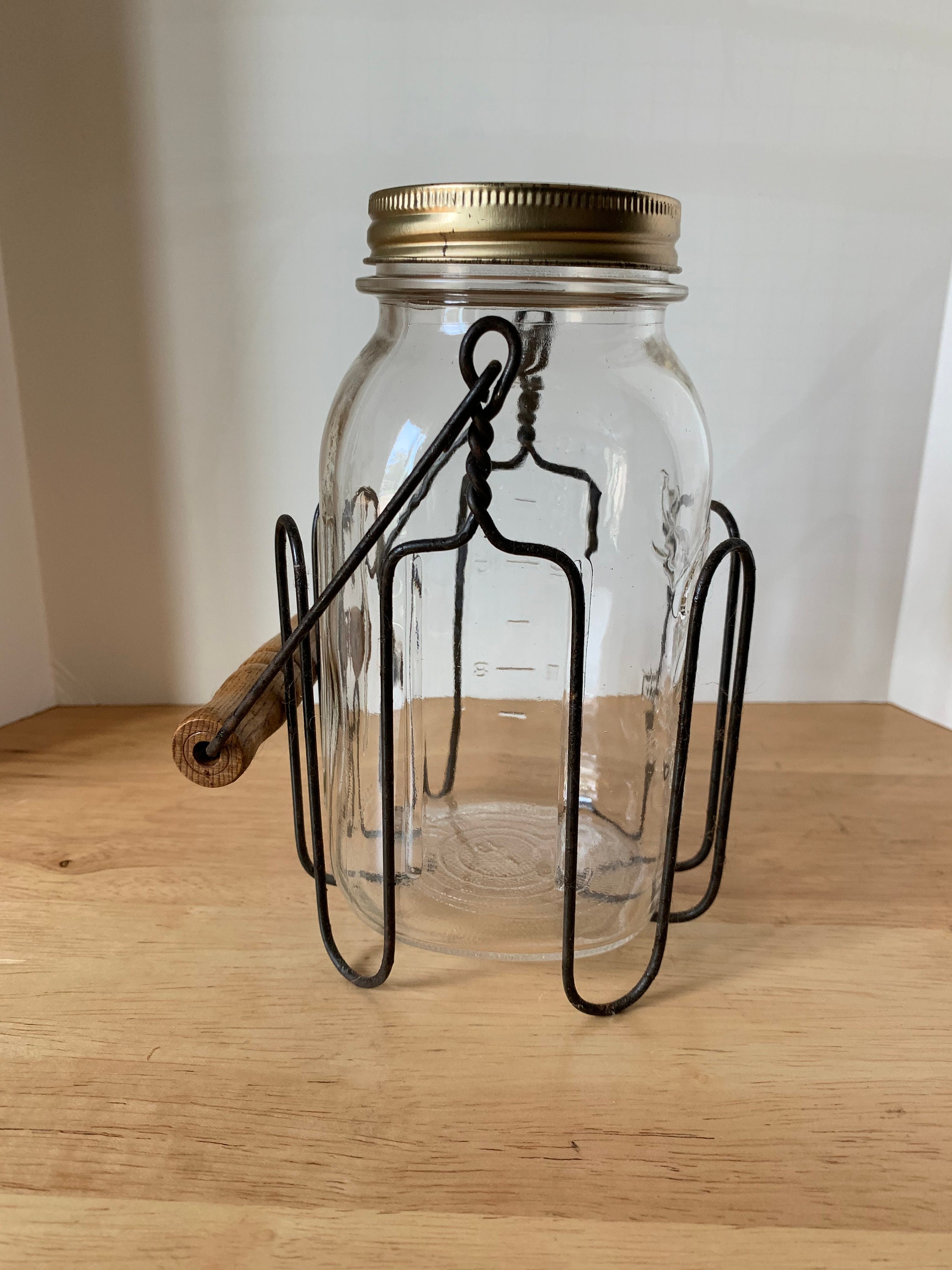 Vintage Ball clear canning jar with carrier