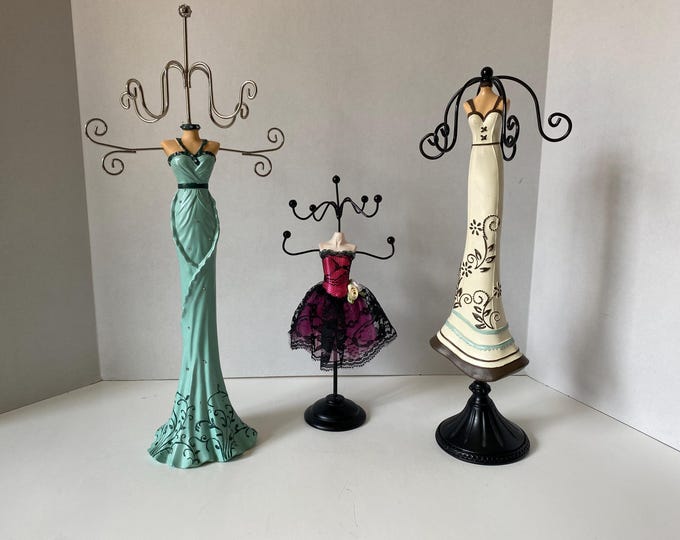 Choice of  Mannequin Jewelry Organizer/holder Stands Made of Metal, fabirc and Resin