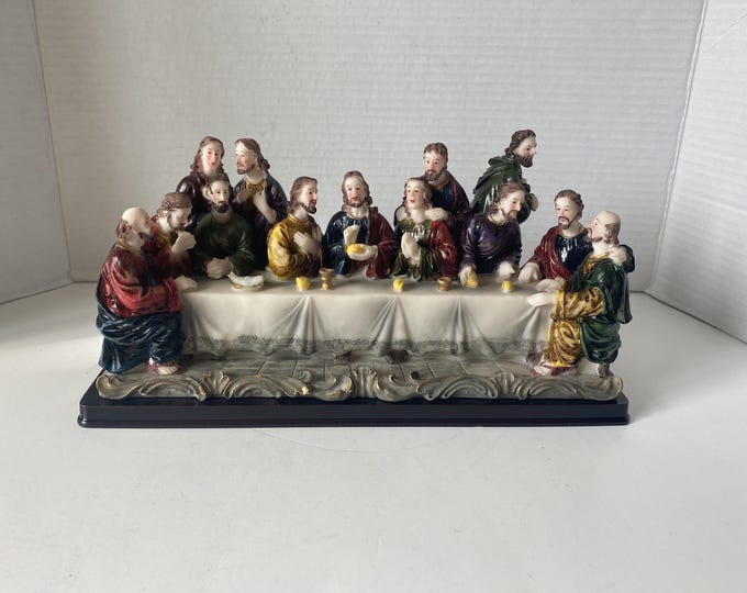 Large Last Supper Scene  Religious Art Made of Resin
