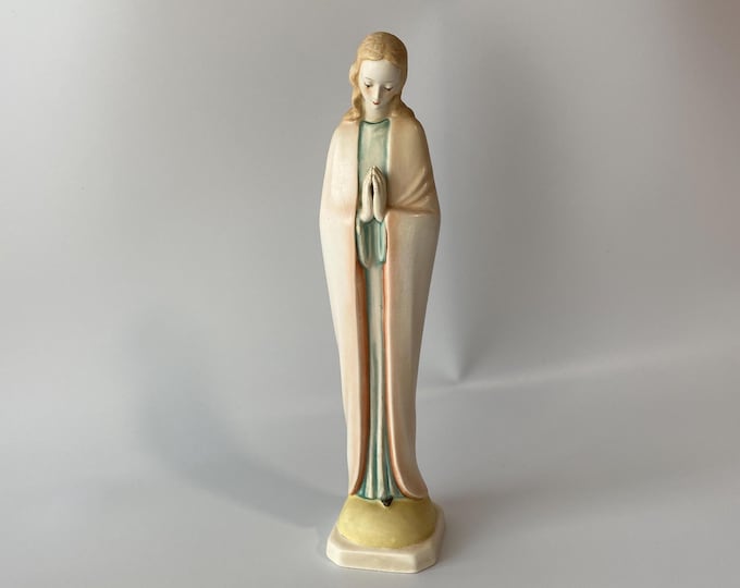 11 1/2" Tall TMK 2 Hummel No. 46/1  Praying Madonna without Halo porcelain ceramic statue made 1950-1959  from Germany