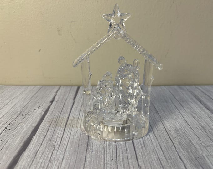 Plastic battery lighted Nativity Manger Scene
